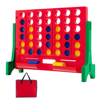 KOTEK 1.6 FT Tall Giant 4 in A Row, Jumbo 4-to-Score Game with Carrying Bag & 42 Coins, Quick Release Slider, Indoor Outdoor Family Board Game for Kids Adults, Freestanding/Wall-Mounted (Green)