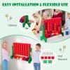 KOTEK 1.6 FT Tall Giant 4 in A Row, Jumbo 4-to-Score Game with Carrying Bag & 42 Coins, Quick Release Slider, Indoor Outdoor Family Board Game for Kids Adults, Freestanding/Wall-Mounted (Green) view 2
