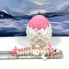 3D Printed Mushroom Baby Dragon with Dragon Egg, Articulated 6" White and Pink Axolotl Dragon, Fidget ADHD Autism Toy BD008WP-WPE view 2