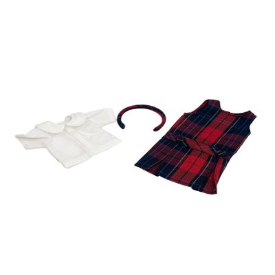 14.5 inch Doll Outfit-School Plaid Jumper include Blouse and Matching Headband/Add on Option: Sock and Shoe (Doll is not included) (Jumper Only, Plaid 94)