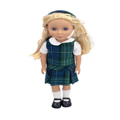 14.5 inch Doll Outfit-School Plaid Jumper include Blouse and Matching Headband/Add on Option: Sock and Shoe (Doll is not included) (Jumper,White Sock,Matte Shoe, Plaid 96)