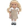 14.5 inch Doll Outfit-School Plaid Jumper include Blouse and Matching Headband/Add on Option: Sock and Shoe (Doll is not included) (Jumper,White Sock,Shiny Shoe, Khaki) view 1