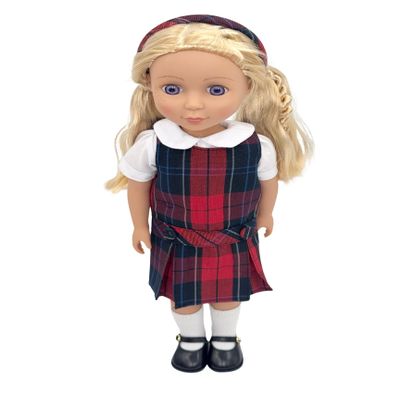 14.5 inch Doll Outfit-School Plaid Jumper include Blouse and Matching Headband/Add on Option: Sock and Shoe (Doll is not included) (Jumper,White Sock,Matte Shoe, Plaid 94)