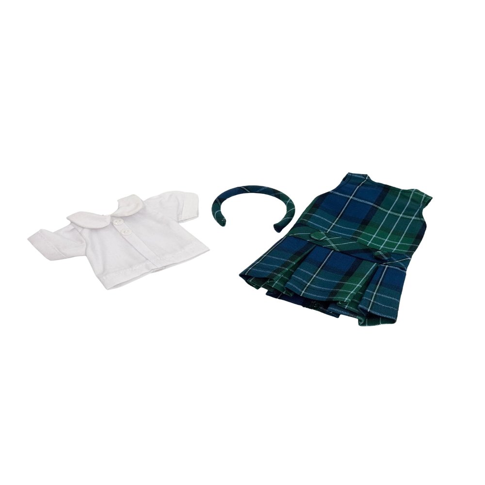 14.5 inch Doll Outfit-School Plaid Jumper include Blouse and Matching Headband/Add on Option: Sock and Shoe (Doll is not included) (Jumper Only, Plaid 96)
