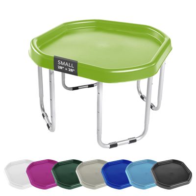MEKA Small 28"x28" Tuff Tray Set Green, Activity Sensory Tray Plus Stand Children, Outdoor Play Sand and Water Table for Toddlers and Kids, Toy Boys Girls
