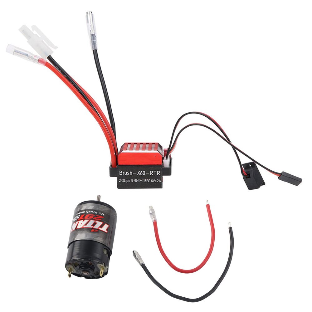 550 Brushed Motor with 360A ESC to 1 10 RC Car 12t, providing simple calibration and high performance control (29T)