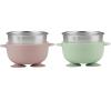 PandaEar 2 Pack Stainless Steel Baby Suction Bowls & 4 Pcs Silicone Baby Utensils Set, Non-Slip Toddler Food Bowls with Silicone Sleeve & Anti-Choke Spoon Fork Set for Babies Led Weaning view 3