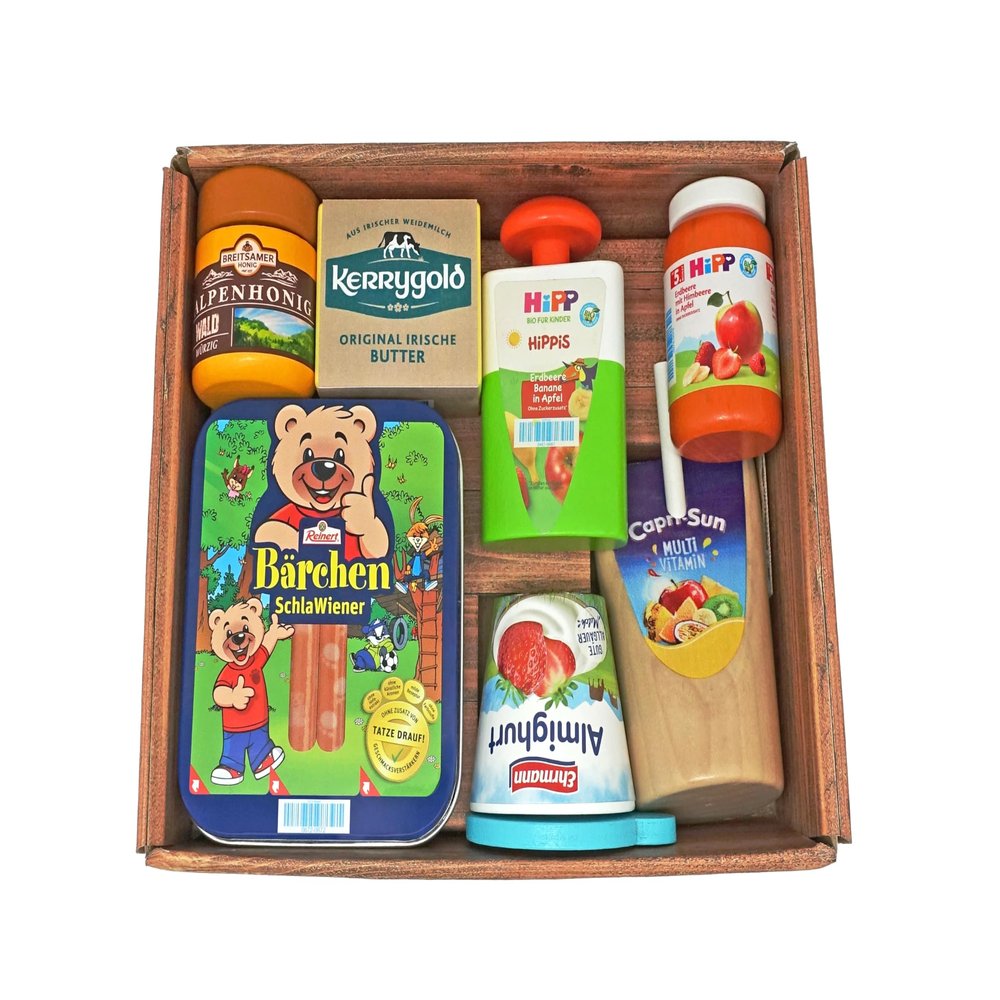 TANNER Kleine Kaufmann DEKO - Large Shopping Store (Dimensions: 19.5 x 16 x 6 cm, Material: FSC Certified Wood) 0949.1, Multi-Coloured