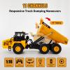 Ssccgym 16.5 Inch Remote Control Dump Truck 11-Channels 1/16 Scale 6.6LBS Load Capacity RC Heavy Duty Semi Alloy Construction Vehicles Toy for Boys Kids 8y+ 12y+ (6-Wheels) view 2
