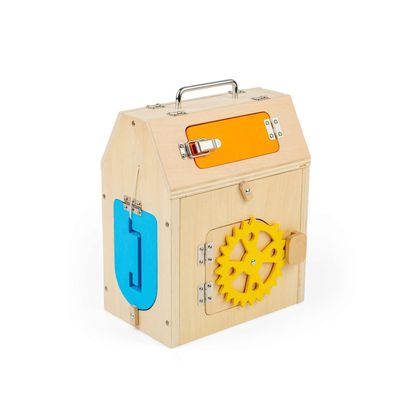 Bigjigs Toys House with Locks & Catches - Wooden Cube for Toddlers and Kids, Educational and Eco-Friendly, Early Learning Montessori Gifts, Made Sustainably, Age 3+ Years Old