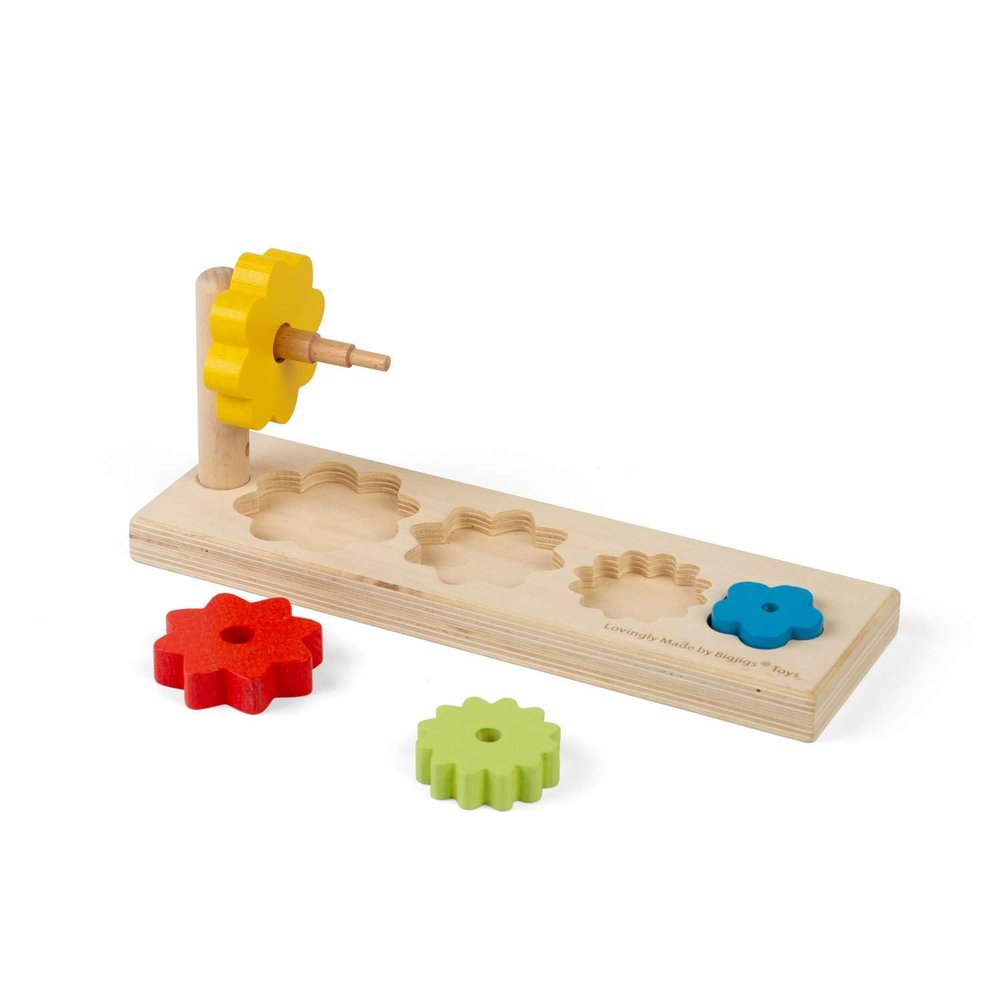 Bigjigs Toys Flower Sorter - Wooden Sorting and Stacking Toy, Educational and Eco-Friendly, Early Learning Activity Montessori Gifts for Babies Toddlers, Made