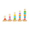 Bigjigs Toys Rainbow Family Wooden Montessori Stacking Toy, Educational Activity for Early Learning, Eco-Friendly Gifts for Babies and Toddlers, Ages 12 Months, Pack of 25 view 3