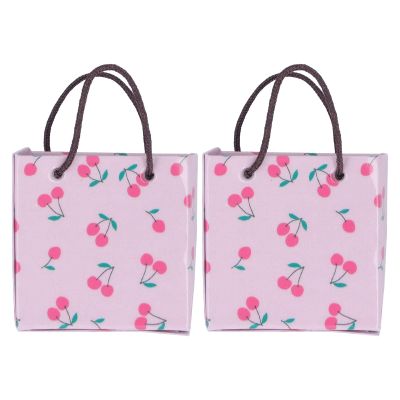 2pcs 1:12 Dollhouse Paper Bags,Simulation Innovative Dollhouse Paper Shopping Bags for Dollhouse Collection (J)