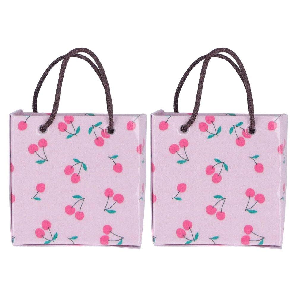 2pcs 1:12 Dollhouse Paper Bags,Simulation Innovative Dollhouse Paper Shopping Bags for Dollhouse Collection (J)