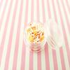 Bright Orange and White Polymer Clay Fake Sprinkles with Citrus Slices, Decoden Funfetti Jimmies (Container) view 2
