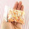 Bright Orange and White Polymer Clay Fake Sprinkles with Citrus Slices, Decoden Funfetti Jimmies (Container) view 3