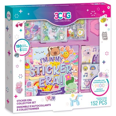3C4G: I'm in My Sticker Era Collector Set - 150 Sheets, 1400+ Stickers in 5 Adorable Themes, Collection Book & Tool, Three Cheers for Girls, Kids 6+