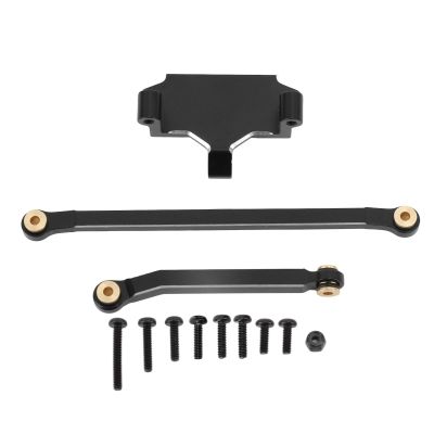 ZAWELIYO Aluminum Alloy Servo Mount Steering Links Upgrade Kit for HOBBYPLUS 1/18 4WD CP18P RC Car Racing (Black)