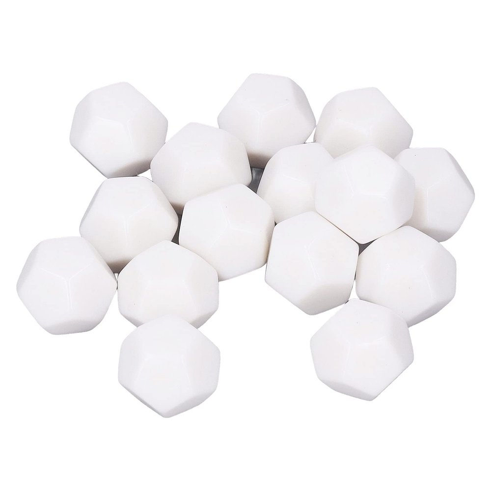 12 Sided White Dice, Plastic Teaching Dice Cubes, 30Pcs Polyhedral Dice Kit for Board Games, DIY Projects, Math Counting, Party Fun, Educational Activities, Home Decor