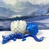 3D Printed Dragon with Dragon Egg, 12" Articulated White and Blue Cherry Blossom Dragon, Home Decor Executive Desk Toys,Fidget Toys for Autism- ADHD D073-WBE view 2