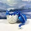 3D Printed Dragon with Dragon Egg, 12" Articulated White and Blue Cherry Blossom Dragon, Home Decor Executive Desk Toys,Fidget Toys for Autism- ADHD D073-WBE view 3
