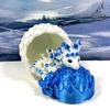 3D Printed Baby Dragon with Dragon Egg, 6" Articulated White and Blue Cherry Blossom Baby Dragon, Home Decor Executive Desk Toys,Fidget Toys for Autism/ADHD BD004-WBE view 3