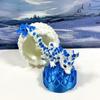 3D Printed Baby Dragon with Dragon Egg, 6" Articulated White and Blue Cherry Blossom Baby Dragon, Home Decor Executive Desk Toys,Fidget Toys for Autism/ADHD BD004-WBE view 4