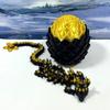 3D Printed Dragon with Dragon Egg, 12" Articulated Black and Gold Cherry Blossom Dragon, Home Decor Executive Desk Toys,Fidget Toys for Autism- ADHD D084-BGE view 2