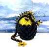 3D Printed Dragon with Dragon Egg, 12" Articulated Black and Gold Cherry Blossom Dragon, Home Decor Executive Desk Toys,Fidget Toys for Autism- ADHD D084-BGE view 3