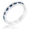 Clear and Blue Alternating Crystal Eternity Ring Size 6 view 1