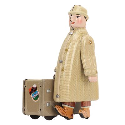 Alomejor Vintage Wind Up Toy, Tinplate Traveler Collectible Exquisite Home Bar Decor Intricate Wind Up Toy for Adult Collection