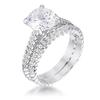 2.1Ct Rhodium Plated Baroque Style Wedding Set Size 10 view 1