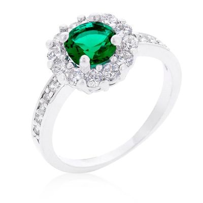 Birthstone Engagement Ring in Green Size 8