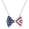.025 Ct Stars and Stripes Bow Tie Necklace with CZ view 1