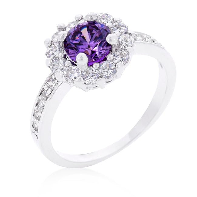 Purple Halo Engagement Ring Size 9