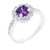 Purple Halo Engagement Ring Size 9 view 1