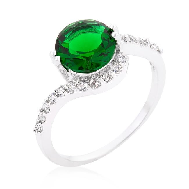 Green Swirling Engagement Ring Size 5