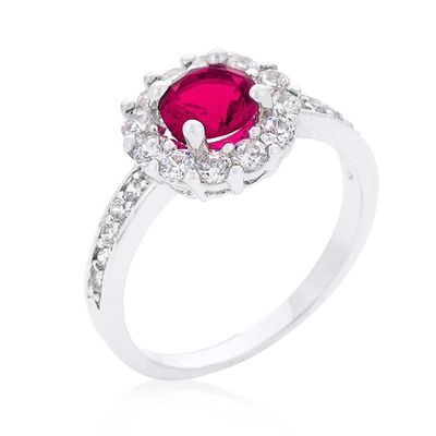 Birthstone Engagement Ring in Pink Size 5