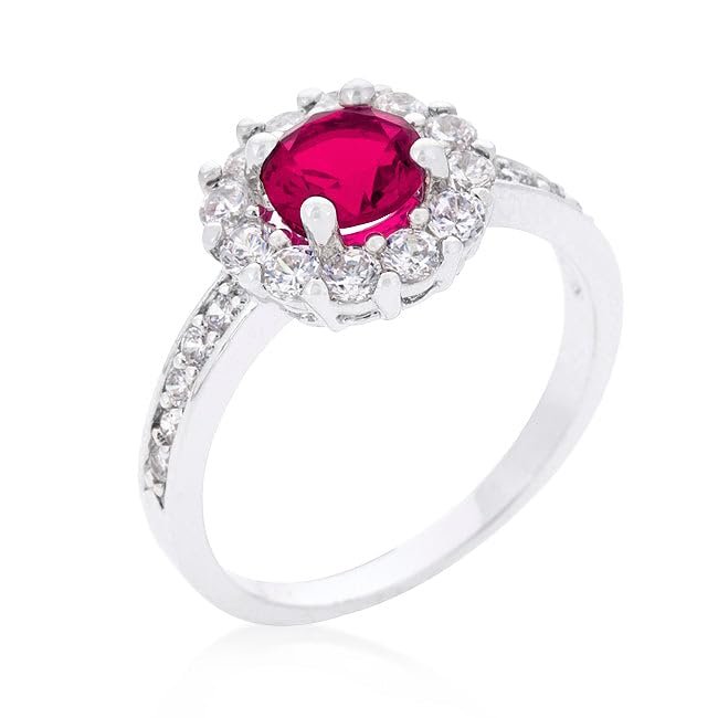 Birthstone Engagement Ring in Pink Size 5