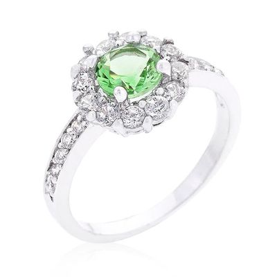 Birthstone Engagement Ring in Green Size 9
