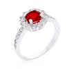Ruby Red Halo Engagement Ring Size 8 view 1