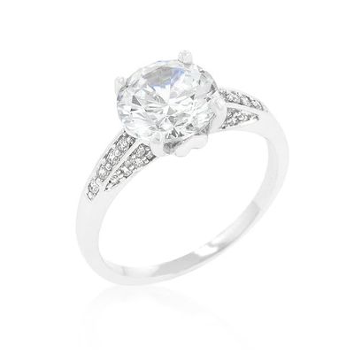 Contemporary Engagement Ring with Large Center Stone Size 9