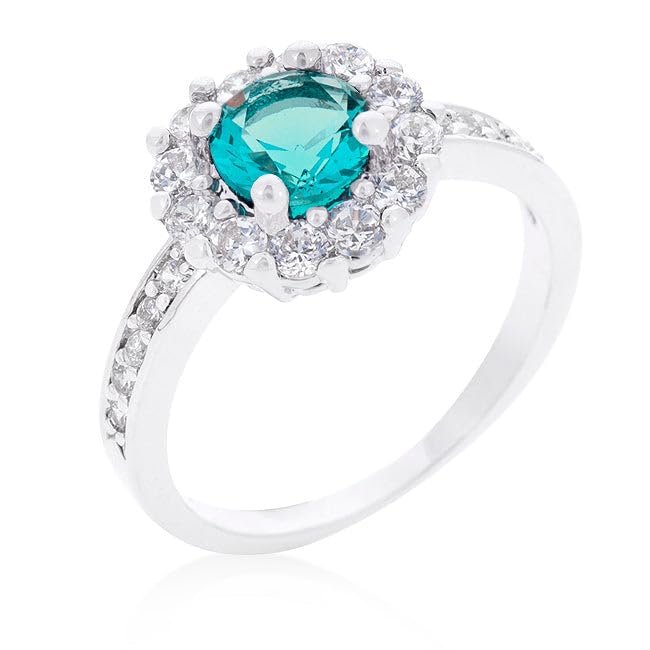 Birthstone Engagement Ring in Blue Size 6