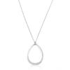 Rhodium Plated Crystal Teardrop Necklace view 1