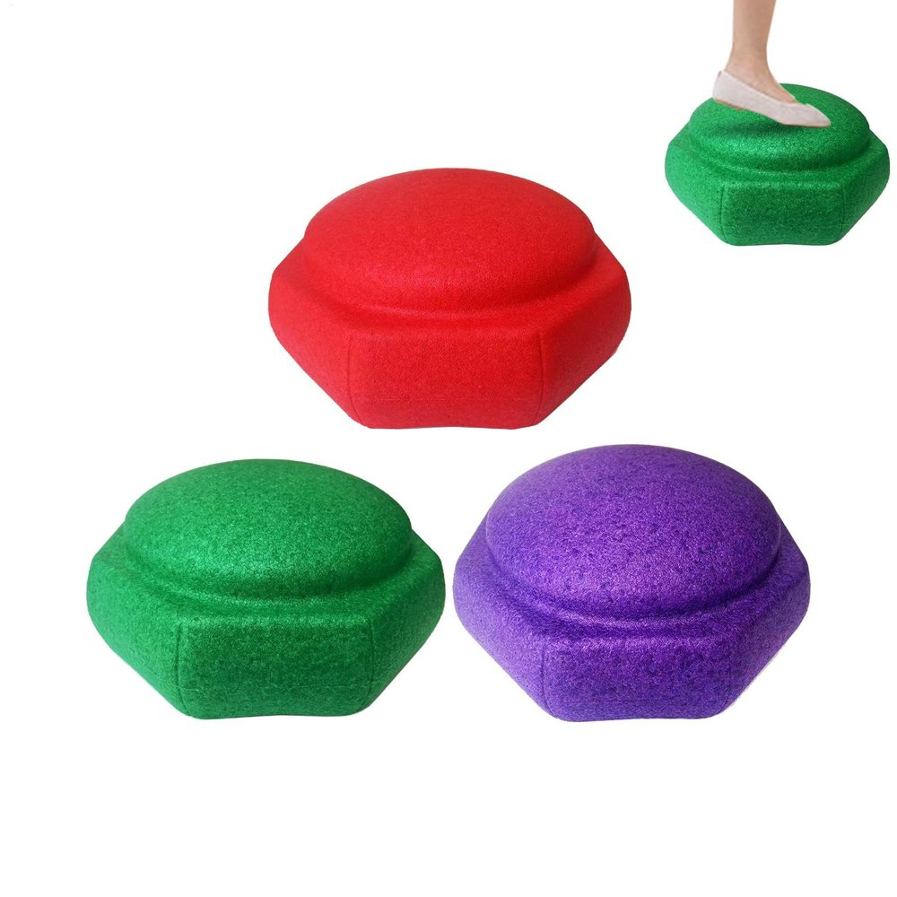 Balancing Stones - Outdoor Balance Stones, Stepping Stones Set, Stackable Stepping Stones | Stackable Lightweight Stepping Stones with Anti-Slip Rubber Backing, Playroom Balance Stones for Kids