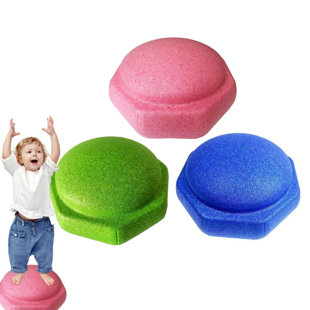 Balancing Stones - Outdoor Balance Stones, Stepping Stones Set, Stackable Stepping Stones | Stackable Lightweight Stepping Stones with Anti-Slip Rubber Backing, Playroom Balance Stones for Kids