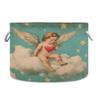SEHANY Cute Baby Angel Large Round Storage Basket with Rope Handle, Canvas Laundry Hamper for Blankets Storage, Nursery Kids Storage Basket for Bedroom Bathroom Nursery Decor view 1
