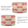 SEHANY Pink Bow Large Round Storage Basket with Rope Handle, Canvas Laundry Hamper for Blankets Storage, Nursery Kids Storage Basket for Bedroom Bathroom Nursery Decor view 3