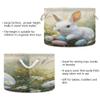 SEHANY Easter Cute Bunny Large Round Storage Basket with Rope Handle, Canvas Laundry Hamper for Blankets Storage, Nursery Kids Storage Basket for Bedroom Bathroom Nursery Decor view 3