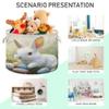 SEHANY Easter Cute Bunny Large Round Storage Basket with Rope Handle, Canvas Laundry Hamper for Blankets Storage, Nursery Kids Storage Basket for Bedroom Bathroom Nursery Decor view 4